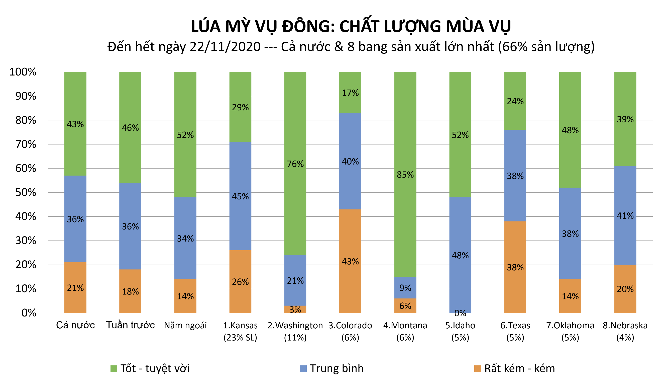 USDA Crop Progress: Chất lượng lúa mỳ vụ đông bất ngờ giảm mạnh 3%