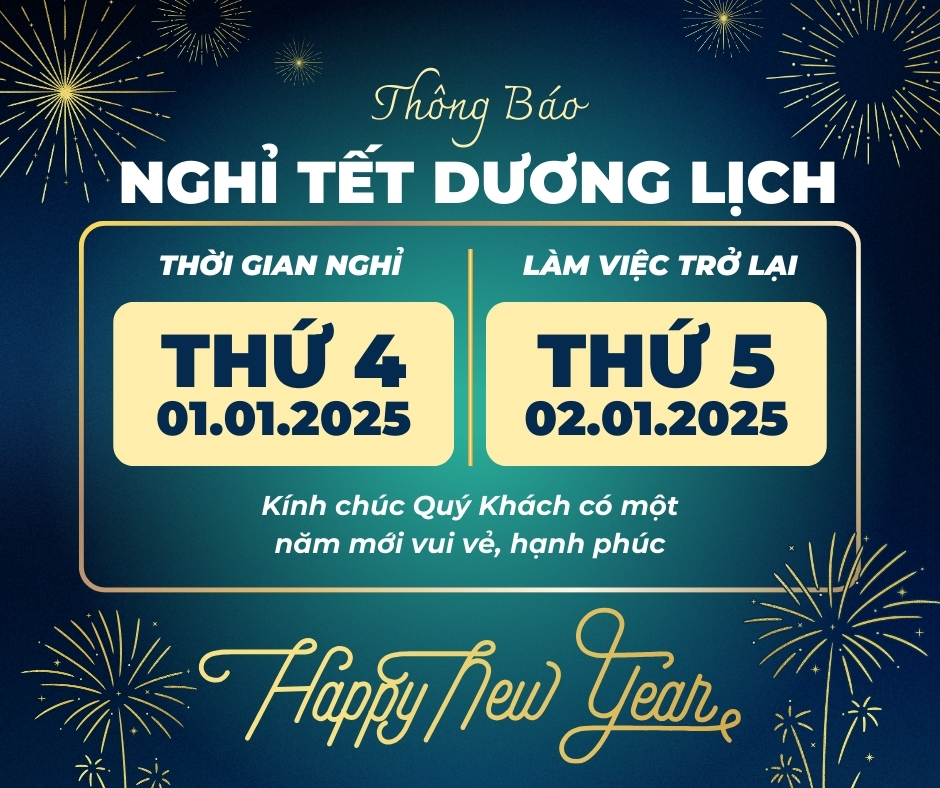 Thông báo nghỉ Tết Dương lịch năm 2025